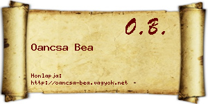Oancsa Bea névjegykártya